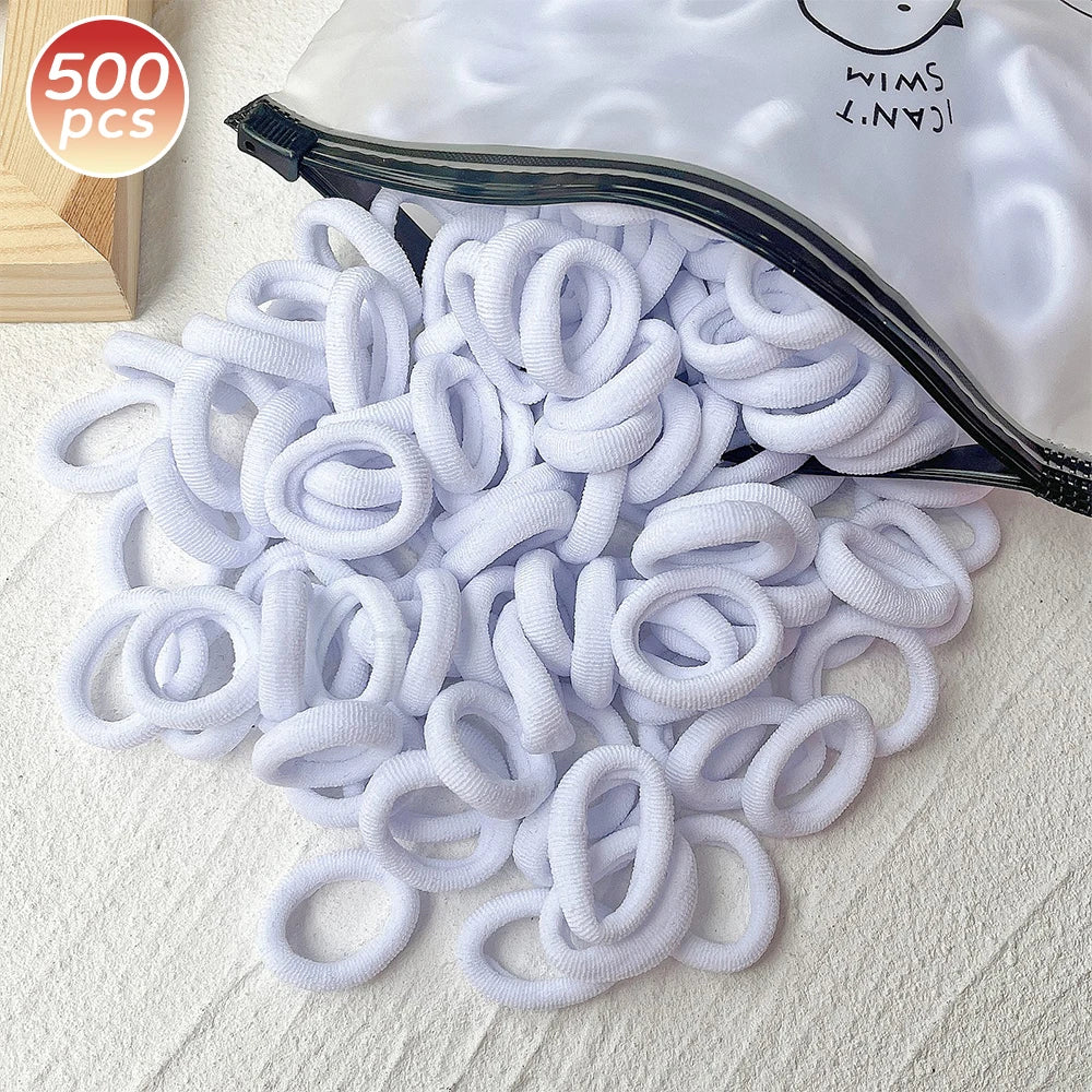 100/300/500 pcs Girls Colorful Elastic Hair Bands Ponytail Hold Hair Tie Rubber Bands Scrunchie Hair Accessories Bands for Girls