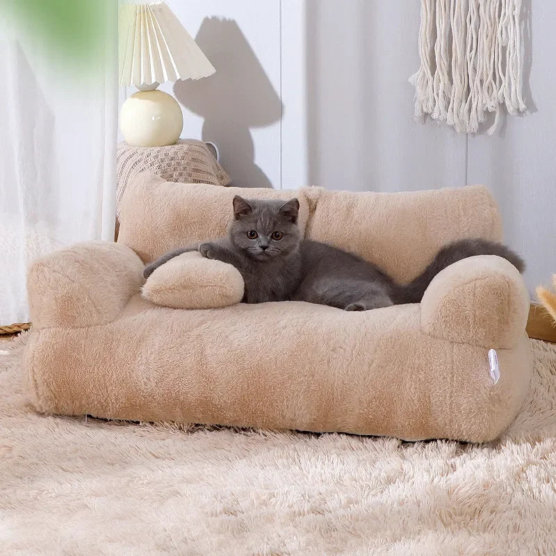 YOKEE Luxury Cat Bed Super Soft Warm Sofa for Small Dogs Detachable Washable Non-slip Kitten Puppy Sleeping House Pet Supplies