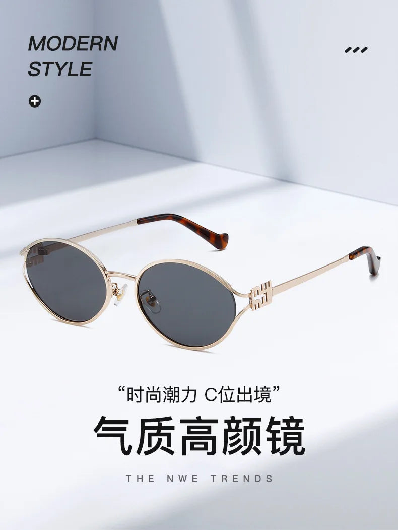 Fashion Small Sunglasses Brand Designer Metal Woman Prescription Optical Frame Eyeglasses UV Protection Man Shades Oculos De Sol