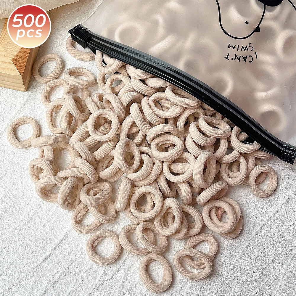 100/300/500 pcs Girls Colorful Elastic Hair Bands Ponytail Hold Hair Tie Rubber Bands Scrunchie Hair Accessories Bands for Girls