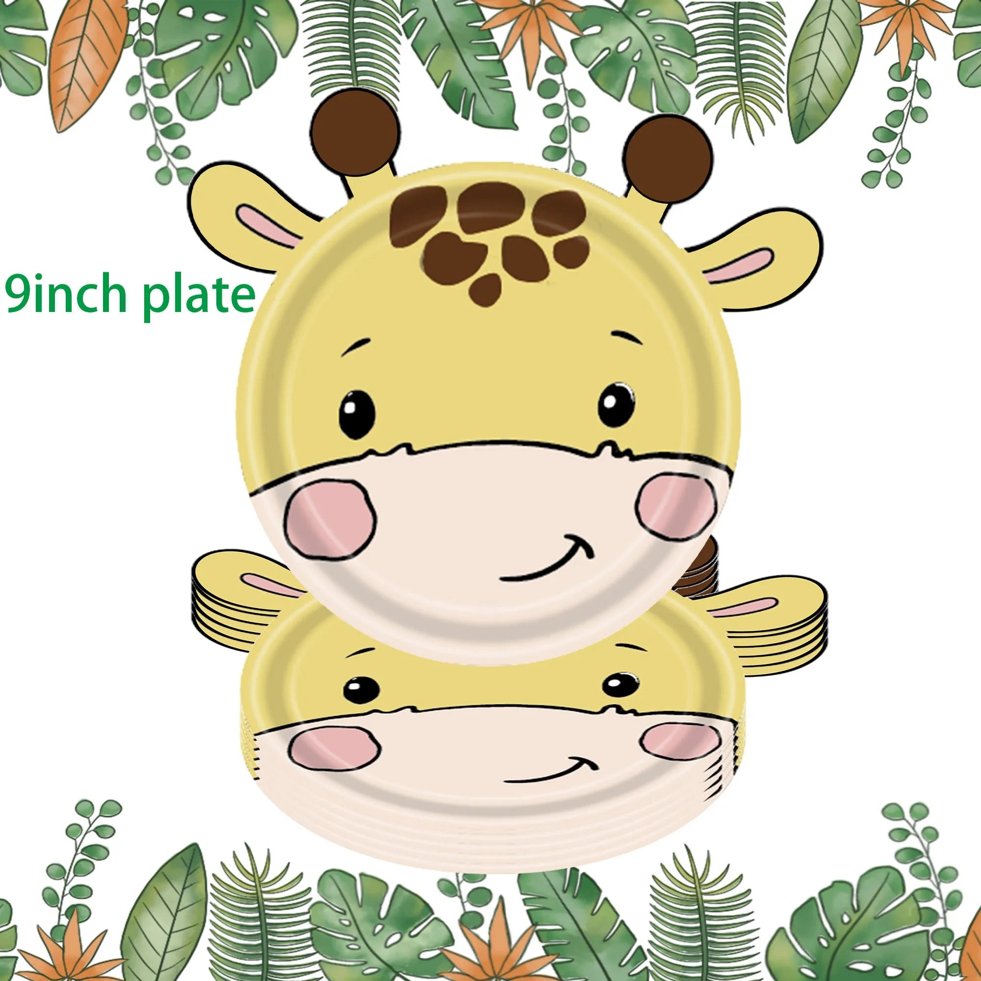 Jungle Animals Disposable Tableware Sets Lion Elephant Tiger Hippo Tablecloth Cups Plate Kids Birthday Safari Party Decoration