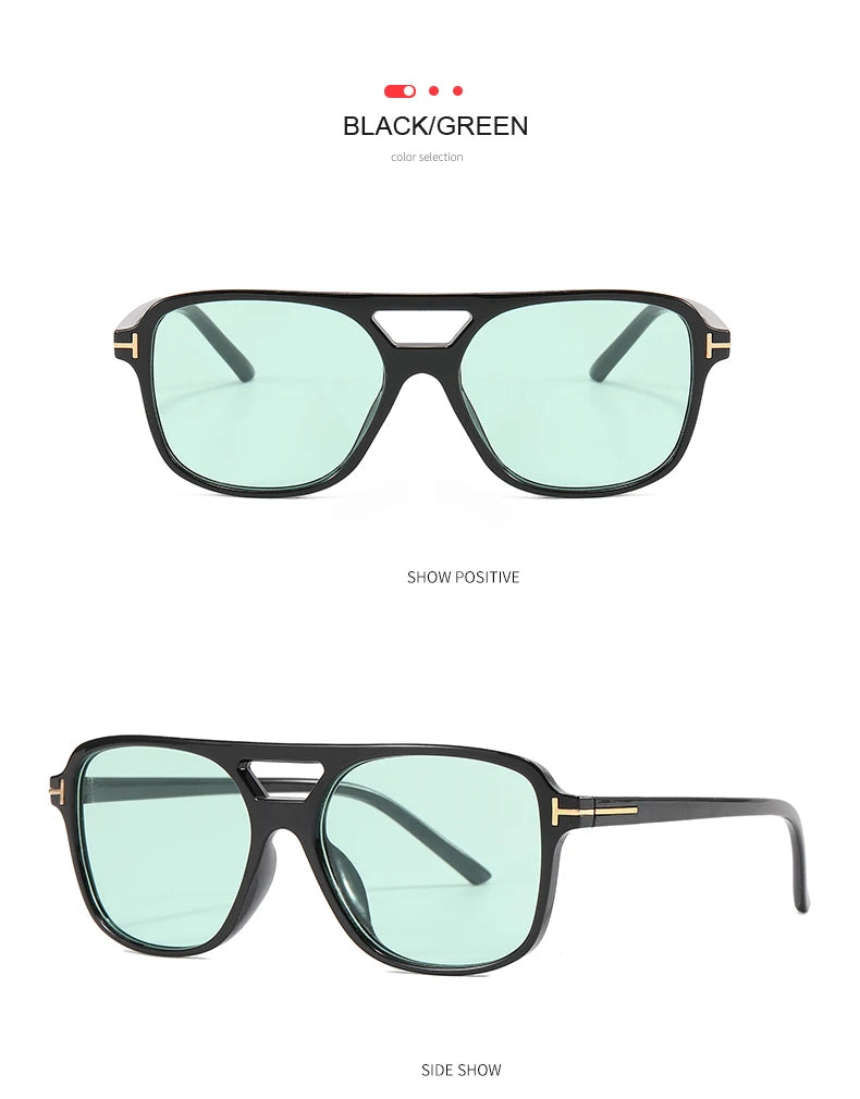 New Fashion Pilot Sunglasses Women Double Bridge Oversized Sun Glasses Oval Goggles Classic Candy Color Design Eyewear UV400