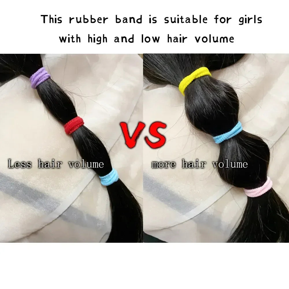 100/300/500 pcs Girls Colorful Elastic Hair Bands Ponytail Hold Hair Tie Rubber Bands Scrunchie Hair Accessories Bands for Girls