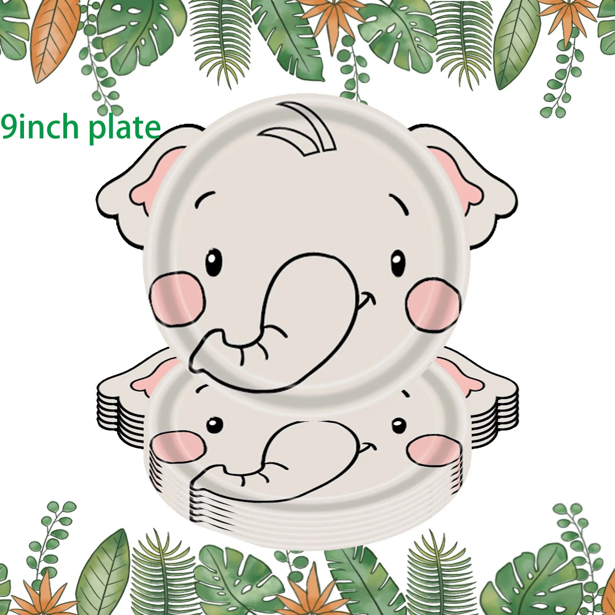 Jungle Animals Disposable Tableware Sets Lion Elephant Tiger Hippo Tablecloth Cups Plate Kids Birthday Safari Party Decoration