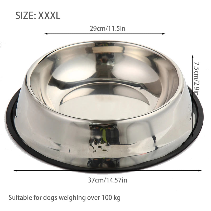 Stainless Steel Pet Dog Bowl Feeder Skidproof Anti-ant Shape Cat Dog Bowls Food Accessories Pet Supplies 7 Sizes