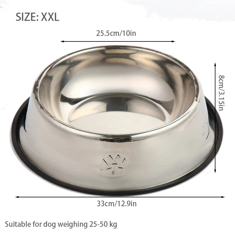Stainless Steel Pet Dog Bowl Feeder Skidproof Anti-ant Shape Cat Dog Bowls Food Accessories Pet Supplies 7 Sizes