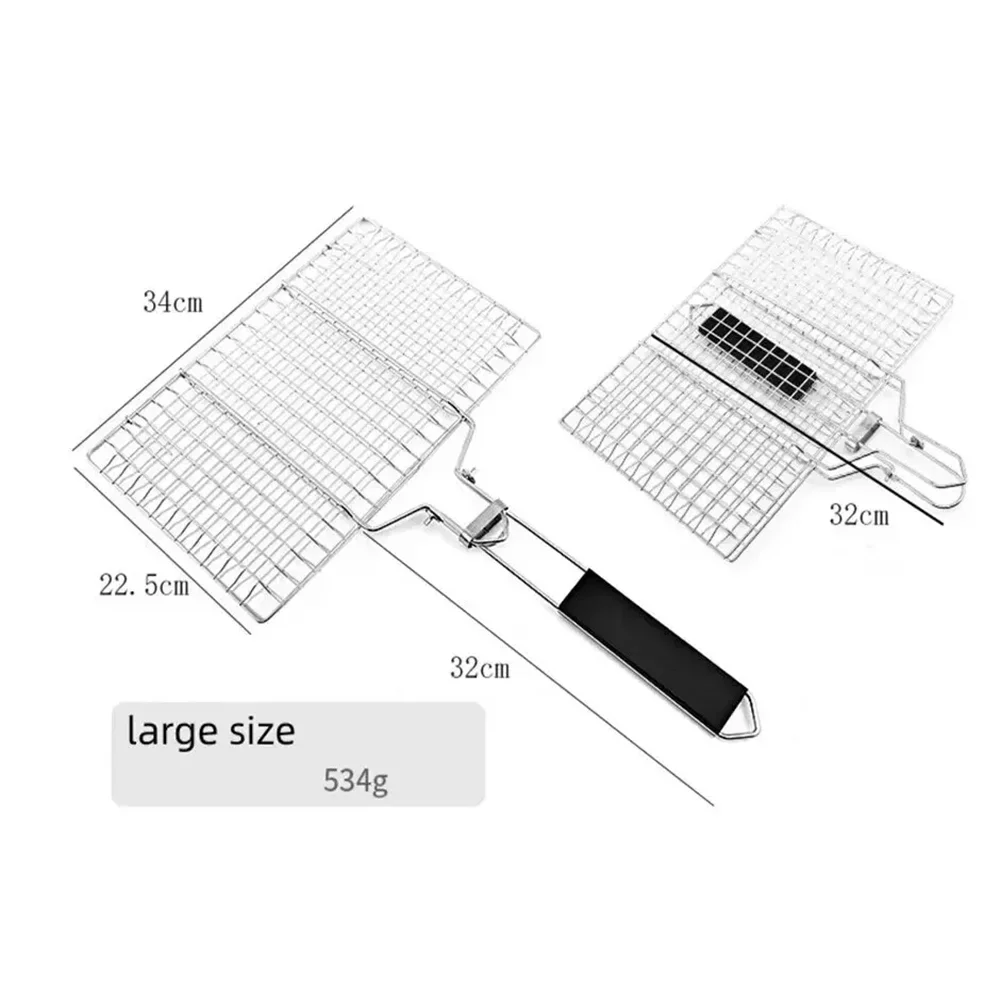 Stainless Steel BBQ Mesh Non Stick Grilling Basket Grill Mesh Mat Meat Vegetable Steak Picnic Party Barbecue Tool