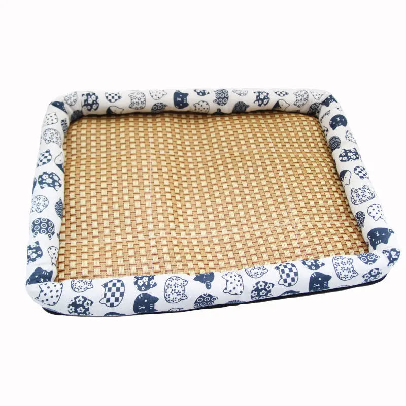 Pet Cat Mat Summer Dog Sleeping Mat Cooling Pet Puppy Kennel Antislip Breathe Neck Support Small Cat Bed Accessories