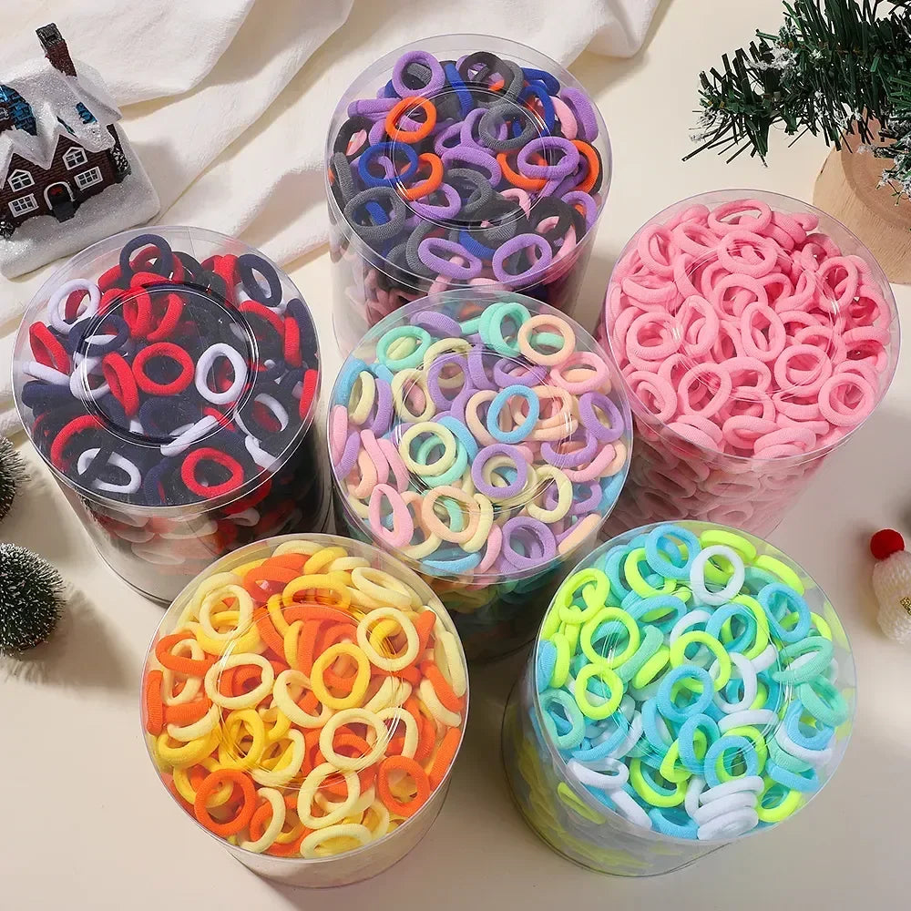 100/300/500 pcs Girls Colorful Elastic Hair Bands Ponytail Hold Hair Tie Rubber Bands Scrunchie Hair Accessories Bands for Girls