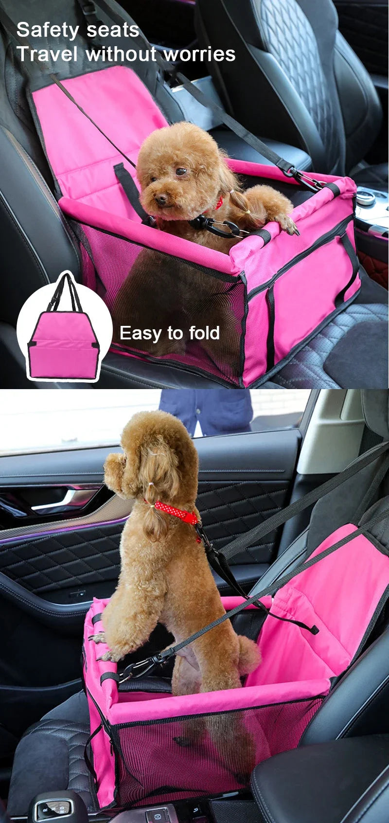 5 color Double Thick Waterproof Travel Accessories Mesh Hanging Bag Folding Pet Supplies Dog Mat Blanket Safety Pet Car Seat Bag