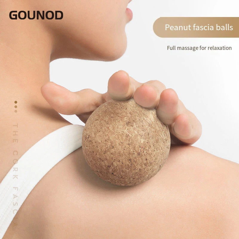 1PC/2PC GOUNOD Density Cork Yoga Ball Non-dandruff Yoga Massage Ball Fascia Ball