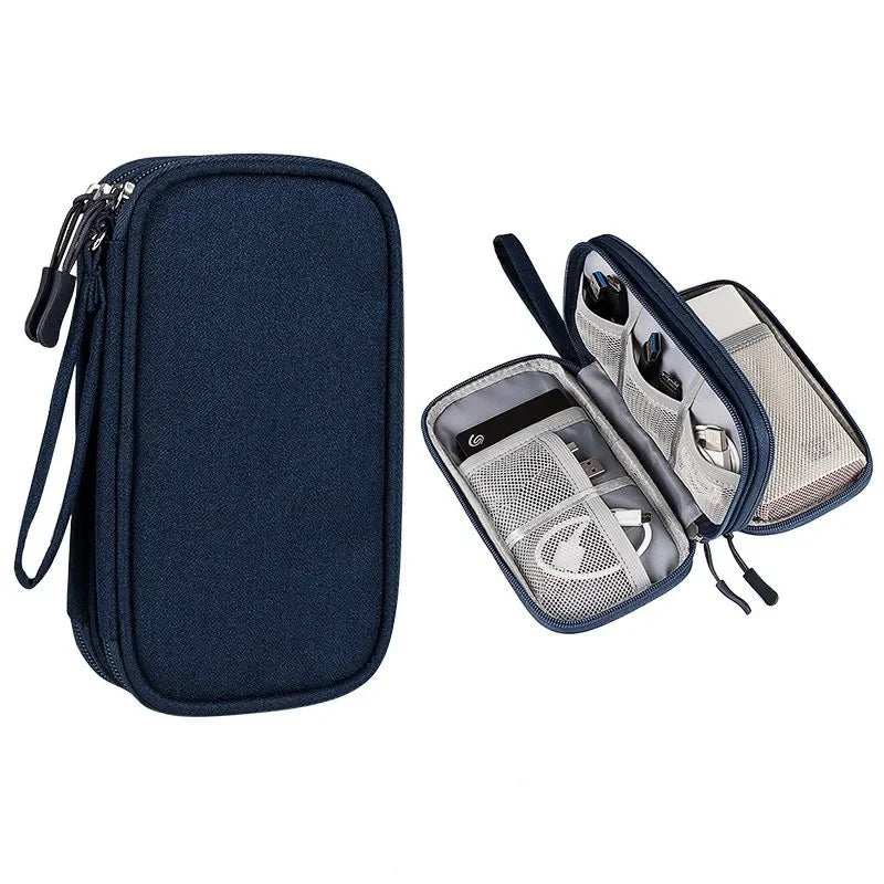 Data Cable Storage Bag Waterproof Portable Carry Case Layers Storage Bag Travel Organizer Bag for Cable Cord USB Charger