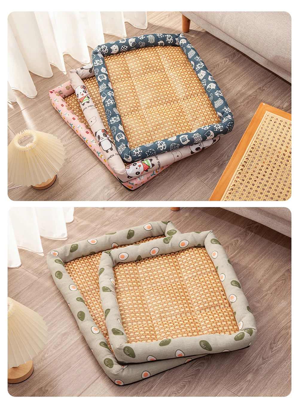 Pet Cat Mat Summer Dog Sleeping Mat Cooling Pet Puppy Kennel Antislip Breathe Neck Support Small Cat Bed Accessories