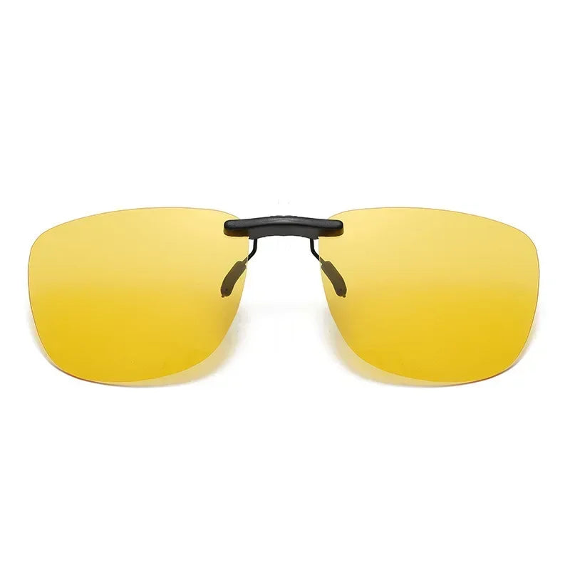 Square Clip on Sunglasses Women Polarized Black Lens UV400 Night Vision Driving Men Goggles Clips Anti Glare Vintage Glasses