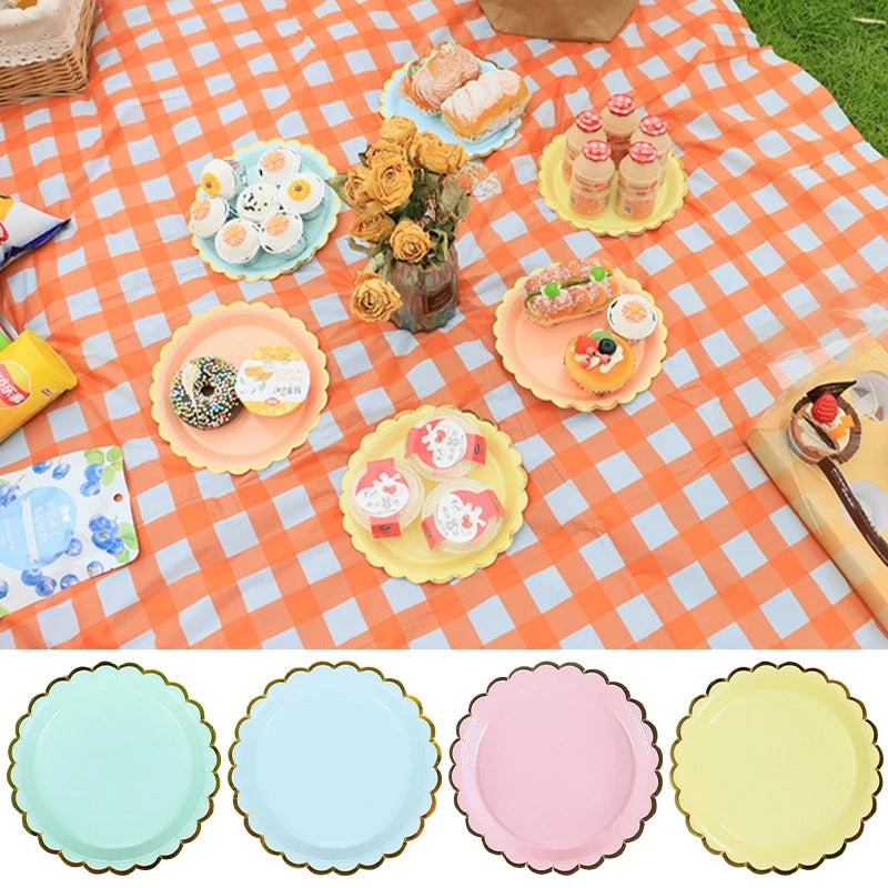 10pcs/set Disposable Birthday Tableware Cup Paper Plate Straws Birthday Party Wedding Decoration Kids Baby Shower Party Supplies