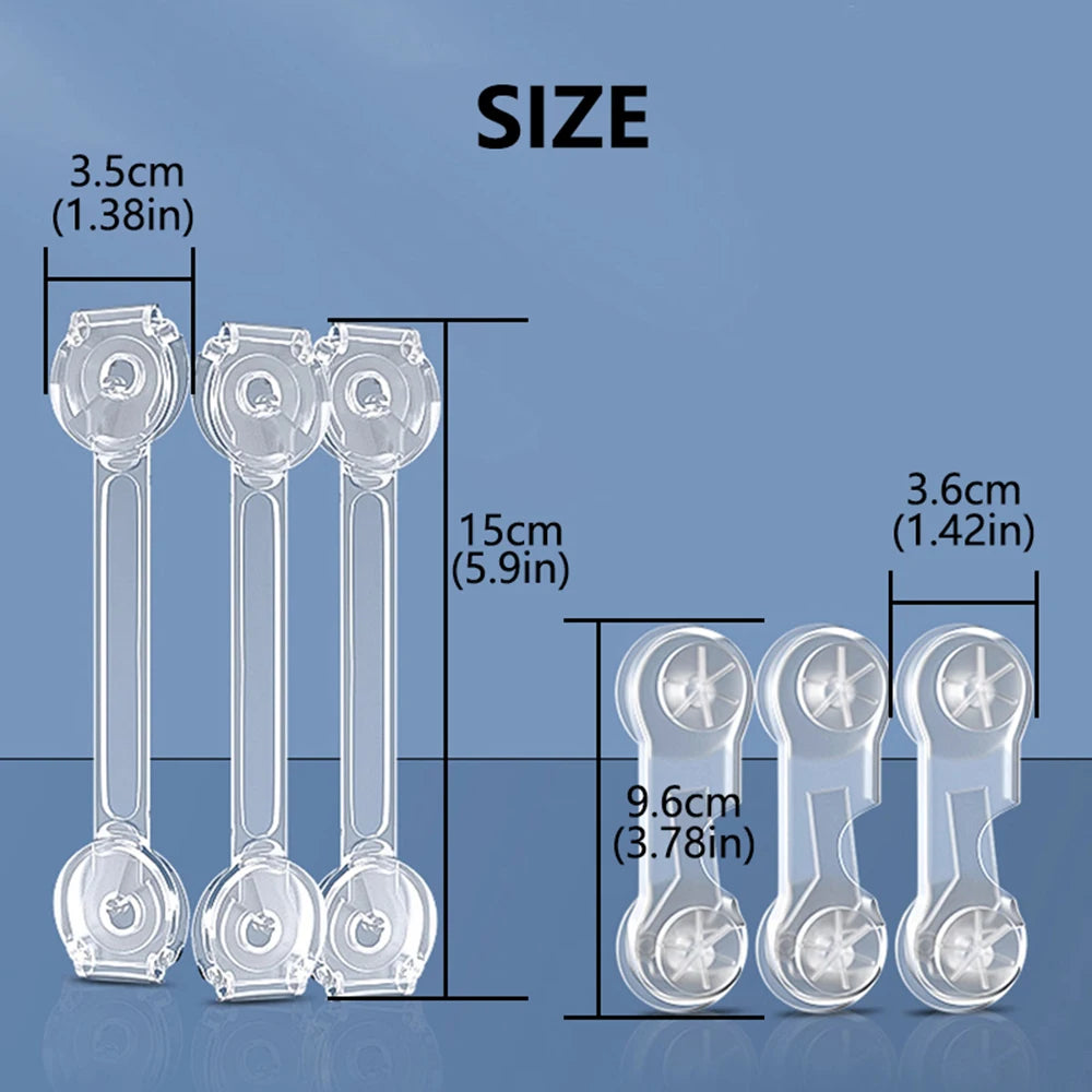 5*10 Pieces Baby Safety Drawer Anti-Pinching Hand Cabinet Drawer Locks Plastic White Safety Buckle for Children Kids Protection