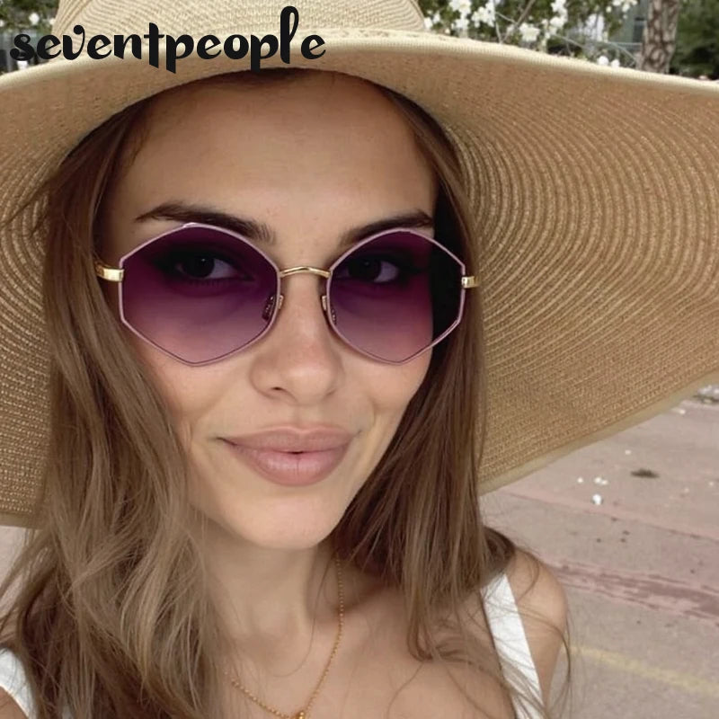 Vintage Steampunk Polygon Sunglasses Women 2025 Luxury Brand Classic Hexagon Sun Glasses Trendy Driving Shades For Ladies UV400