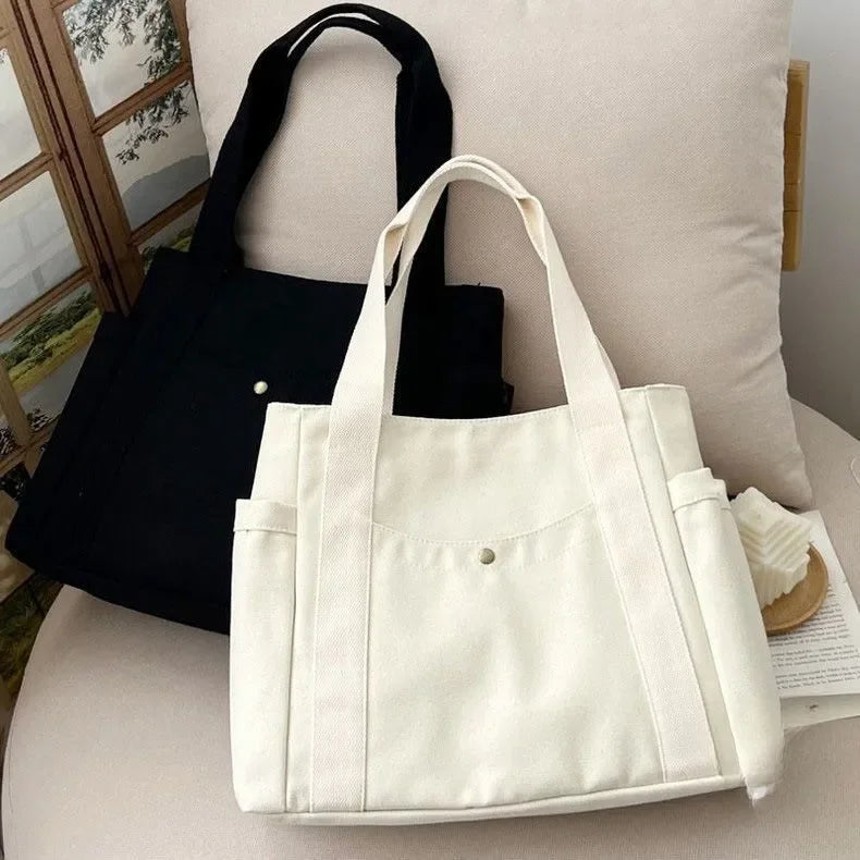 Large Capacity Canvas Tote Bag Suitable for Work Handbag College Student Mori Department Hundreds of Matching Shoulder Commuting