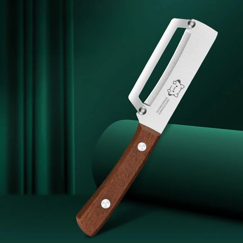 Wooden Handle Paring Knife High Appearance Kitchen Special Fruit Planer Sugarcane Paring Knife Household Thick Scraping Tools