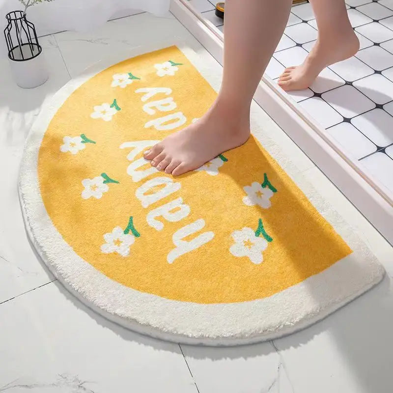 VIKAMA Cartoon Bathroom Non-slip Floor Mats Entrance Faux Cashmere Floor Rug Bedroom Bathroom Non-slip Floor Mat Home Decoration
