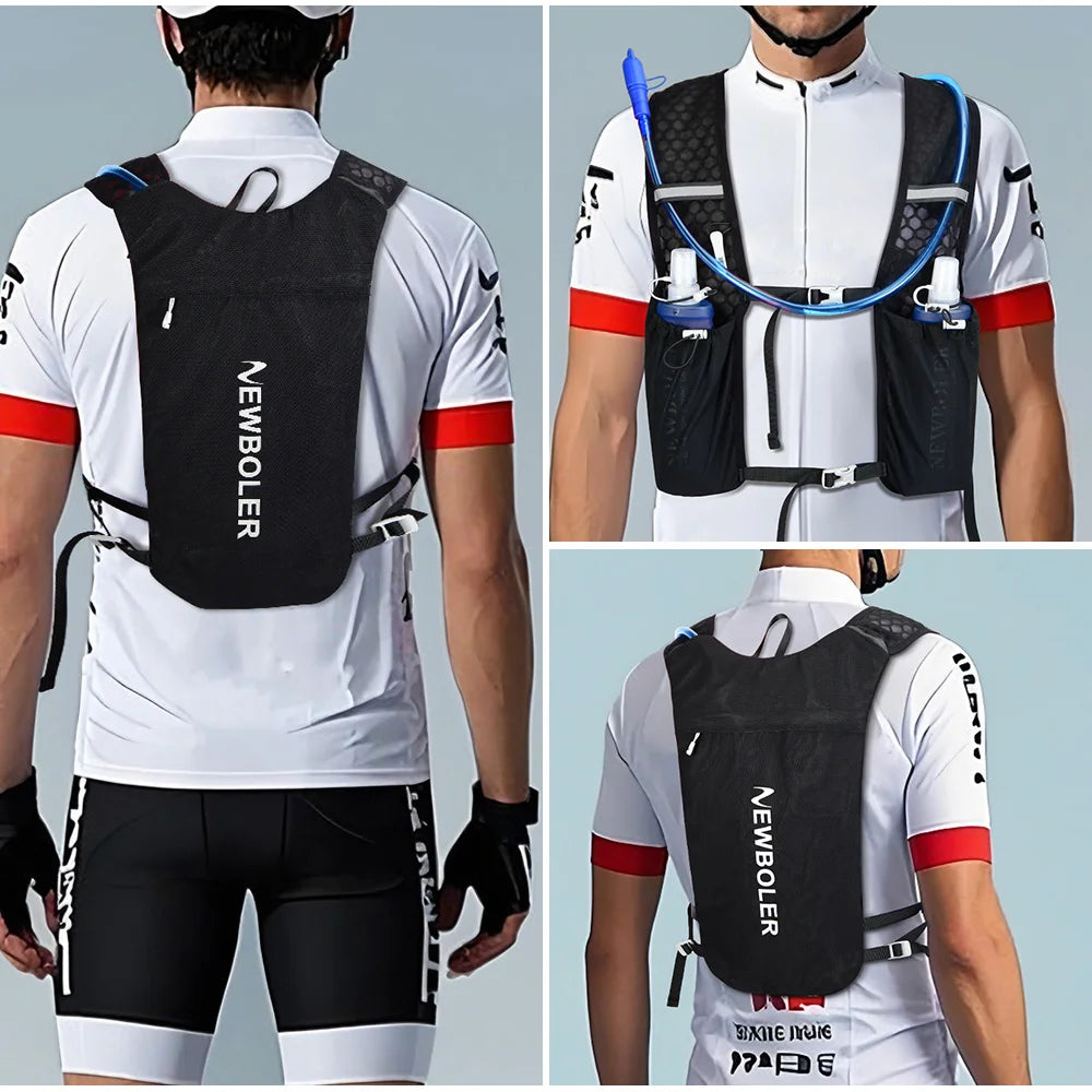 NEWBOLER Breathable Hydration Vest Trail Running Backpacks Lightweight Cycling Run Jogging Marathon Backpack Riding Climbing Bag