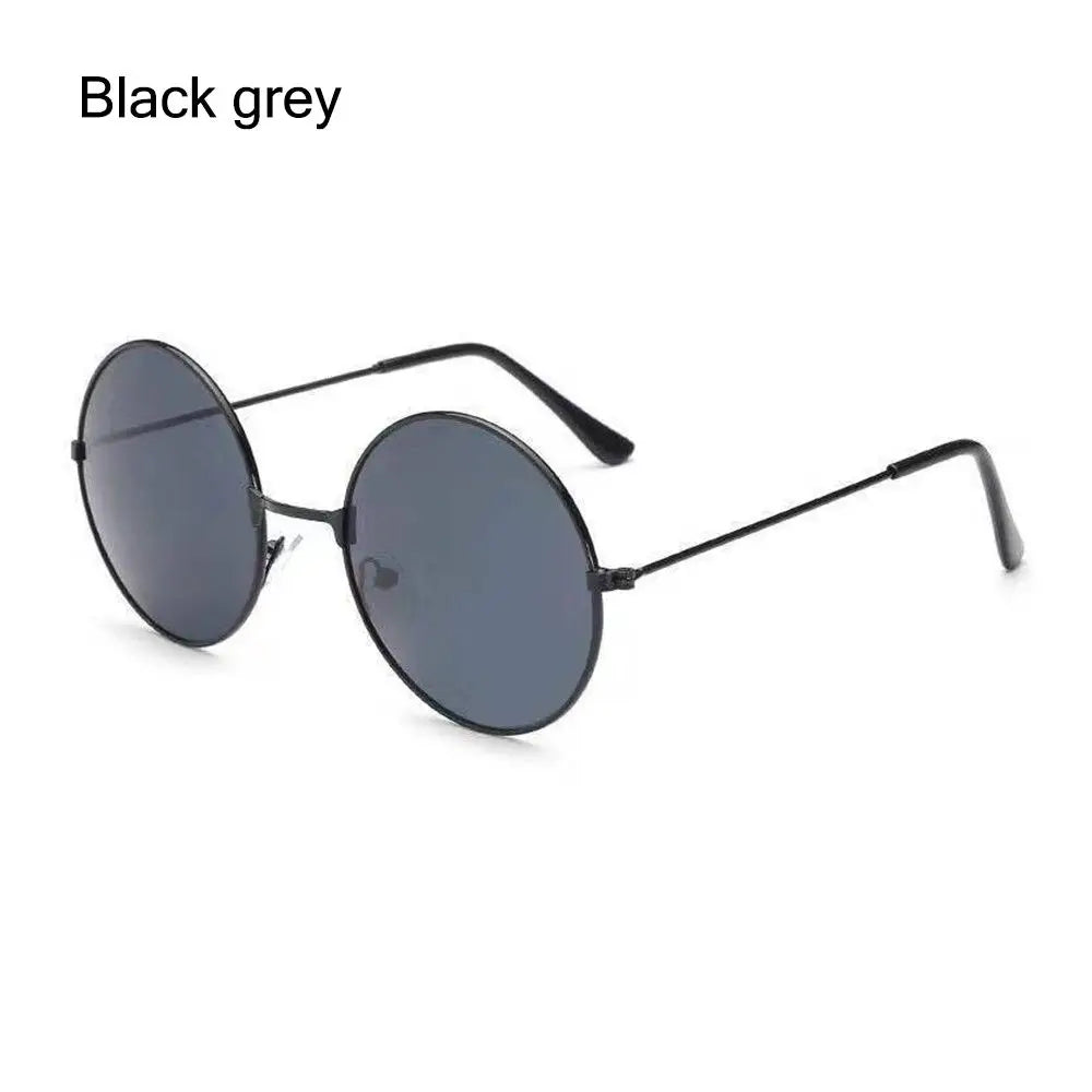 Fashion Retro Round Hippie Sunglasses  for Women Men Trendy Punk Disco Party Glasses Circle Metal UV Protection Sunglasses