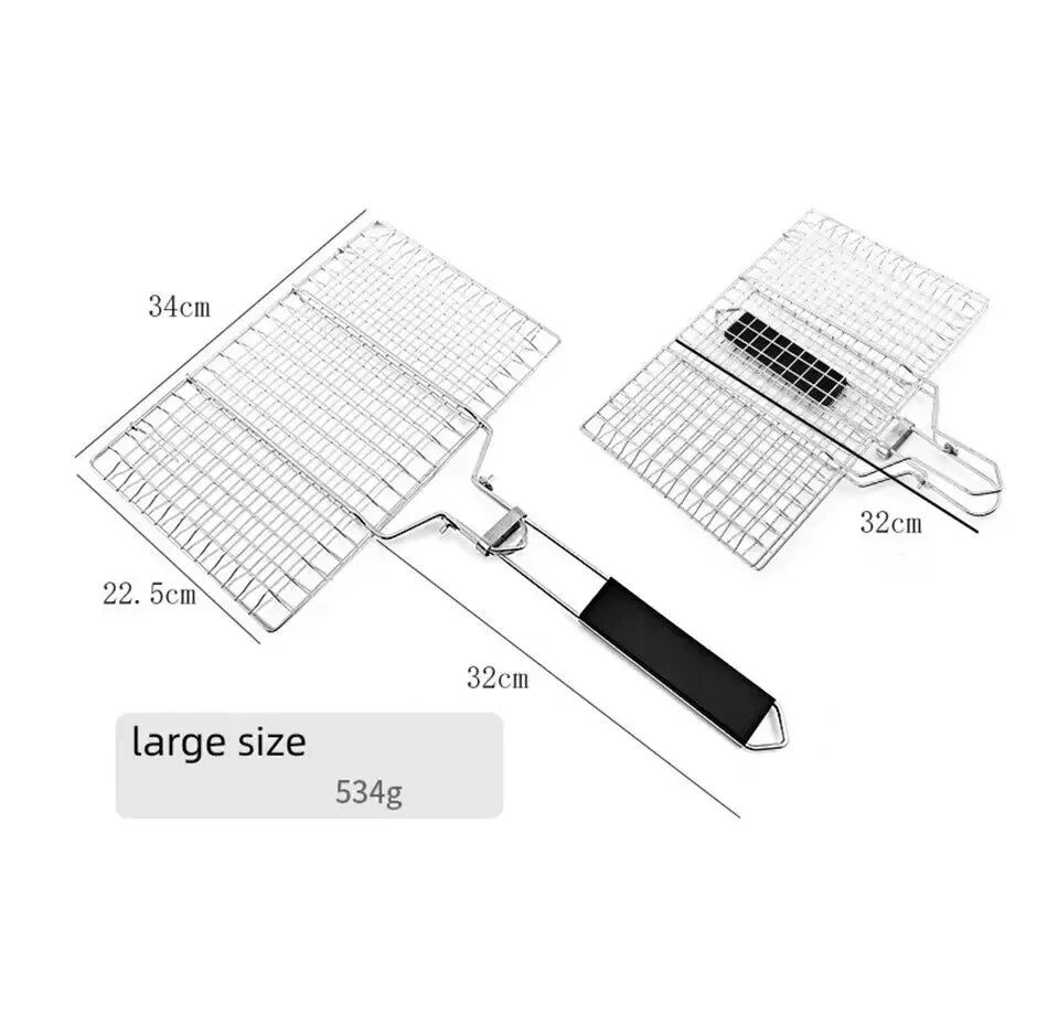 Stainless Steel BBQ Mesh Non Stick Grilling Basket Grill Mesh Mat Meat Vegetable Steak Picnic Party Barbecue Tool