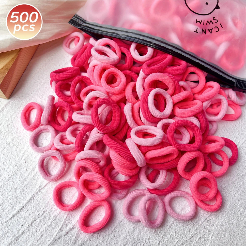 100/300/500 pcs Girls Colorful Elastic Hair Bands Ponytail Hold Hair Tie Rubber Bands Scrunchie Hair Accessories Bands for Girls