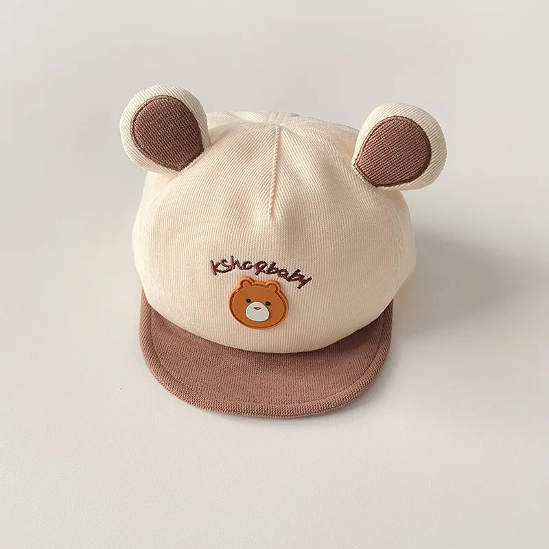 Cartoon Bear Ear Baby Baseball Cap Summer Cotton Peaked Hat for Infant Boy Girl Cute Embroidered Adjustable Kid Sun Hats 아기모자