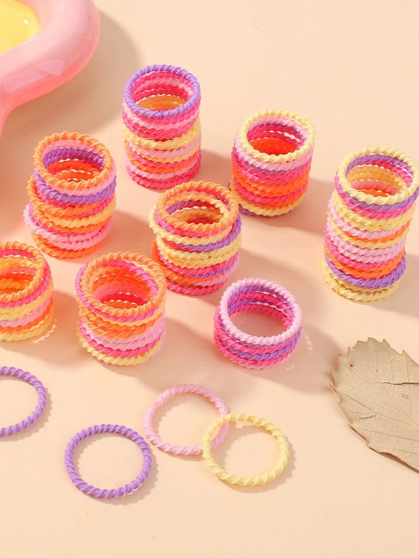 100pcs Baby 2cm Colorful Rubber Band Does Not Hurt The Hair Small Thumb Ring High Elastic Thread Toddler Kids Scrunchies Set
