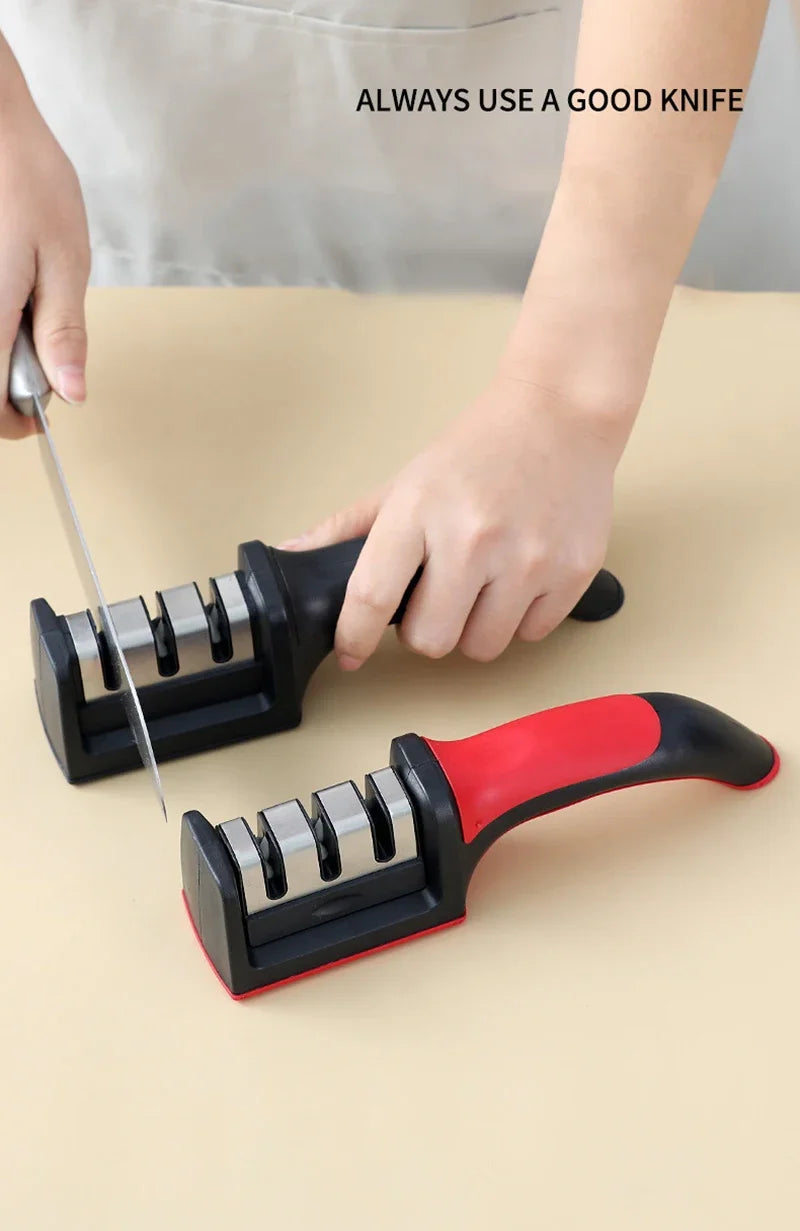 Level 3 Quick Sharpening Tool Knife Sharpener With Anti-slip Base Kitchen Accessory Small Tools Stone Knives Accessories Dining