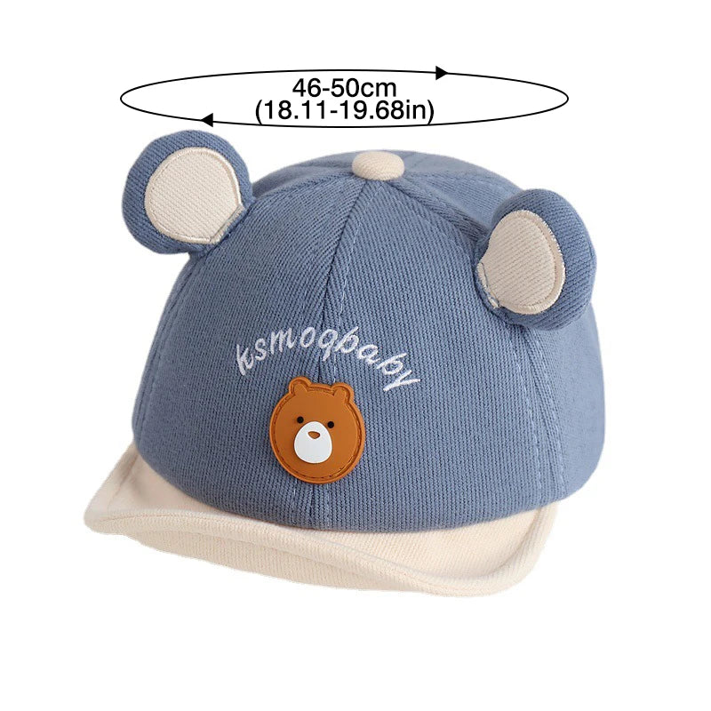 Cartoon Bear Ear Baby Baseball Cap Summer Cotton Peaked Hat for Infant Boy Girl Cute Embroidered Adjustable Kid Sun Hats 아기모자