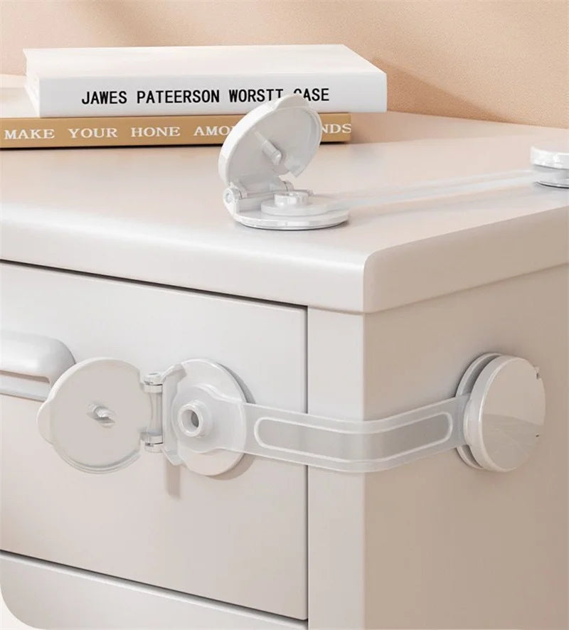 5*10 Pieces Baby Safety Drawer Anti-Pinching Hand Cabinet Drawer Locks Plastic White Safety Buckle for Children Kids Protection