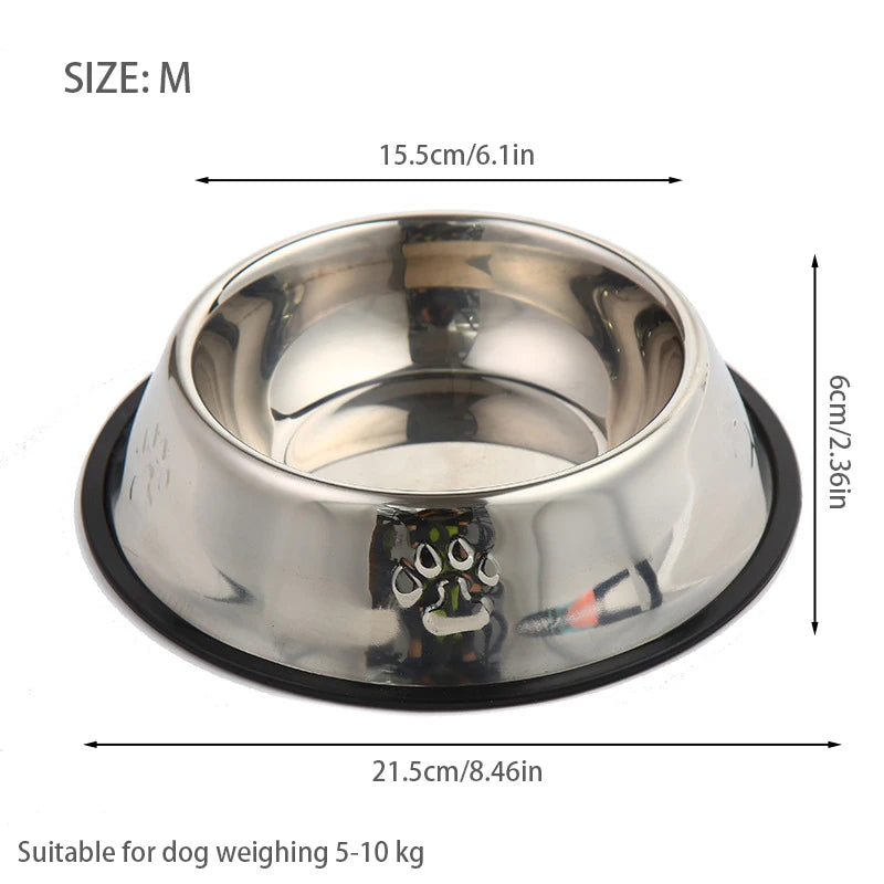 Stainless Steel Pet Dog Bowl Feeder Skidproof Anti-ant Shape Cat Dog Bowls Food Accessories Pet Supplies 7 Sizes