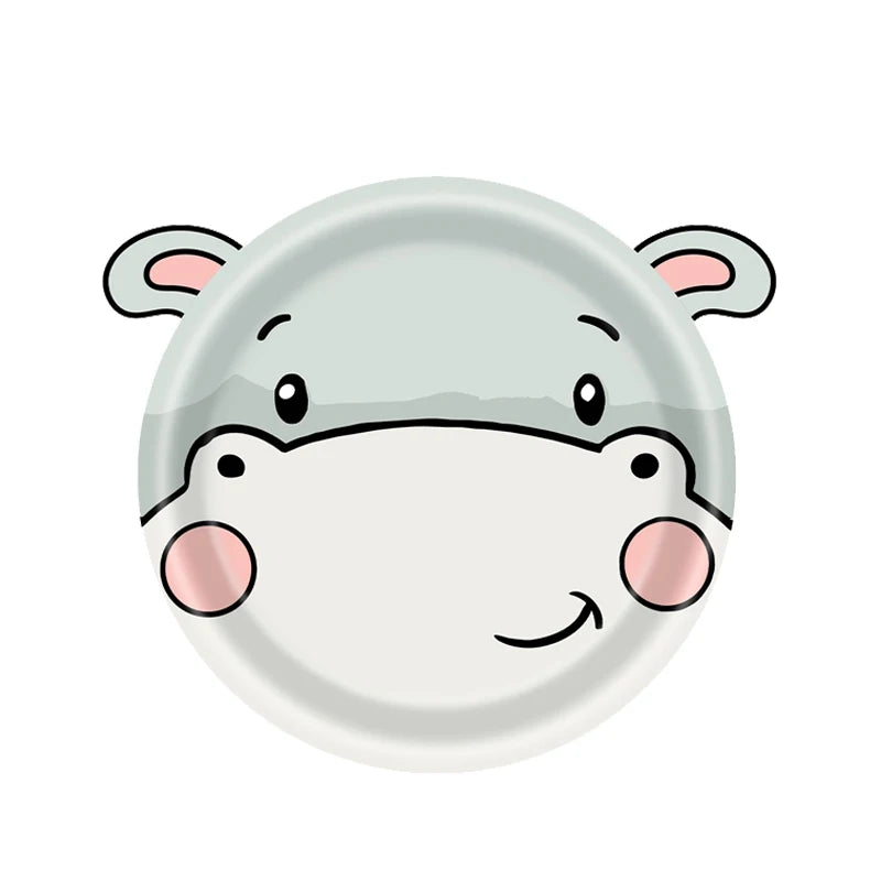10pcs Farm Animals Party Paper Plates Cow Sheep Duck Chick  Disposable Plate Kids Children Birthday Tableware Parties Supply