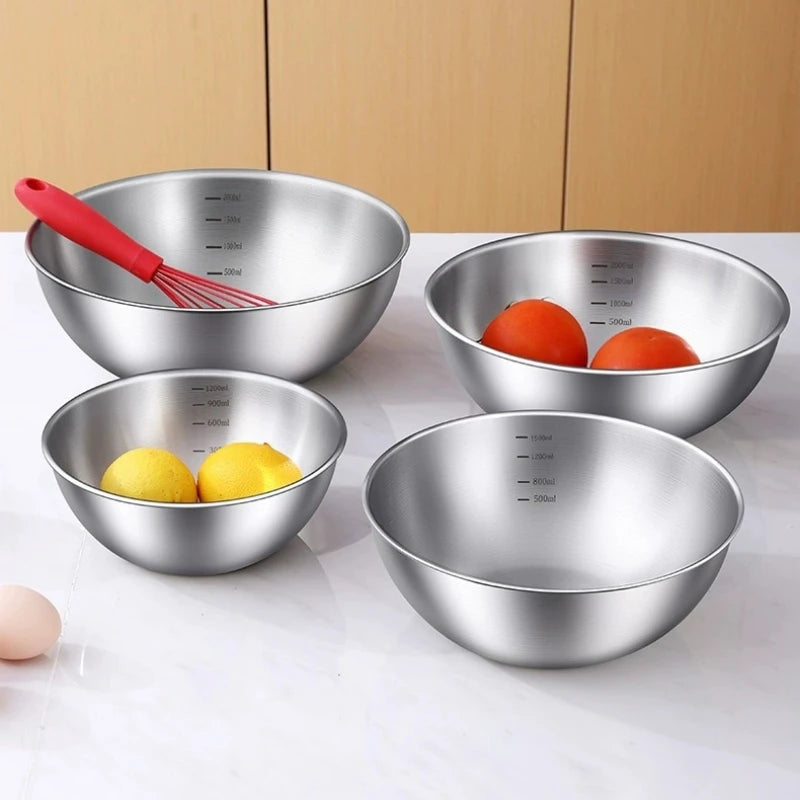 Stainless Steel Gold And Silver Salad Bowl Rice Noodles Lamian Noodles Bowl Kitchen Tableware Food Container