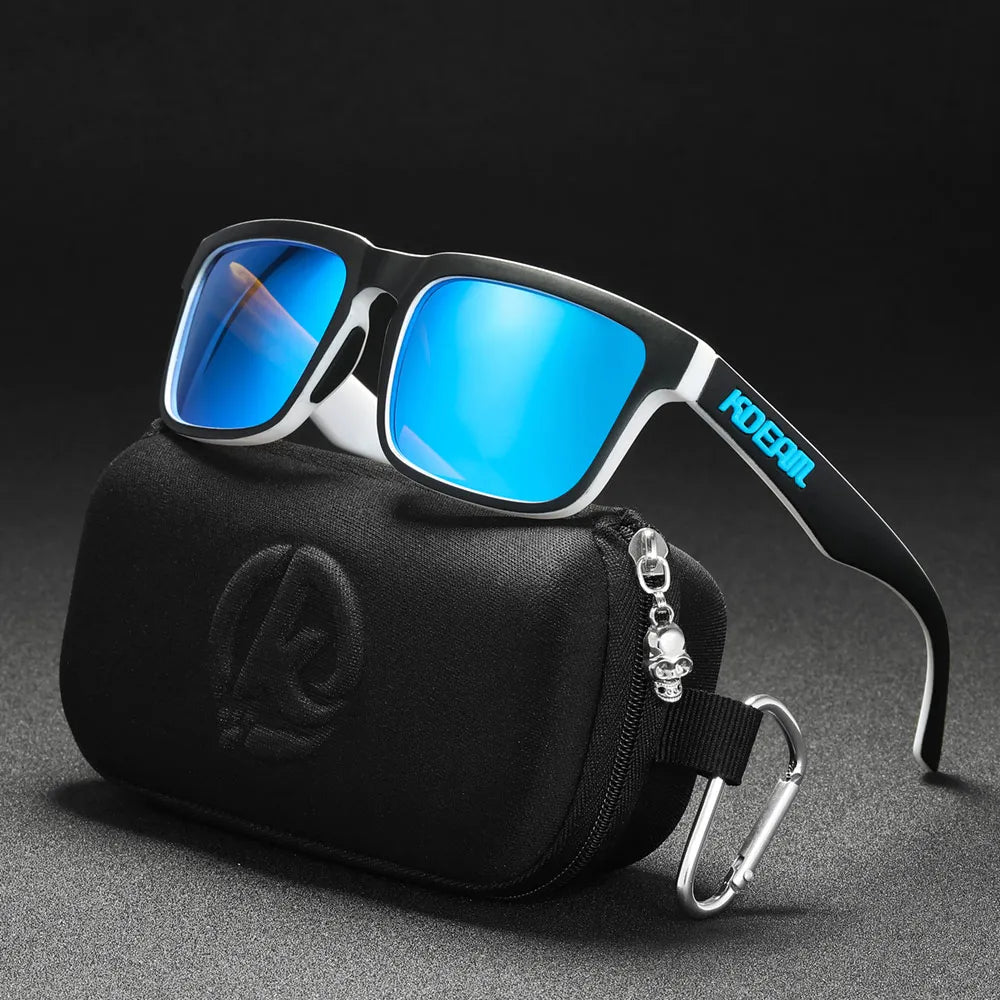 New KDEAM Brand High Quality Men Square Sunglasses Colors Sports Polarized Sun Glasses Reflective Coating Mirrored Lens UV400