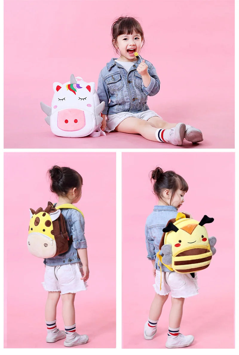 Cartoon Plush Children Backpacks Kindergarten Schoolbag Animal Kids Backpack Children School Bags Girls Boys Backpacks  4