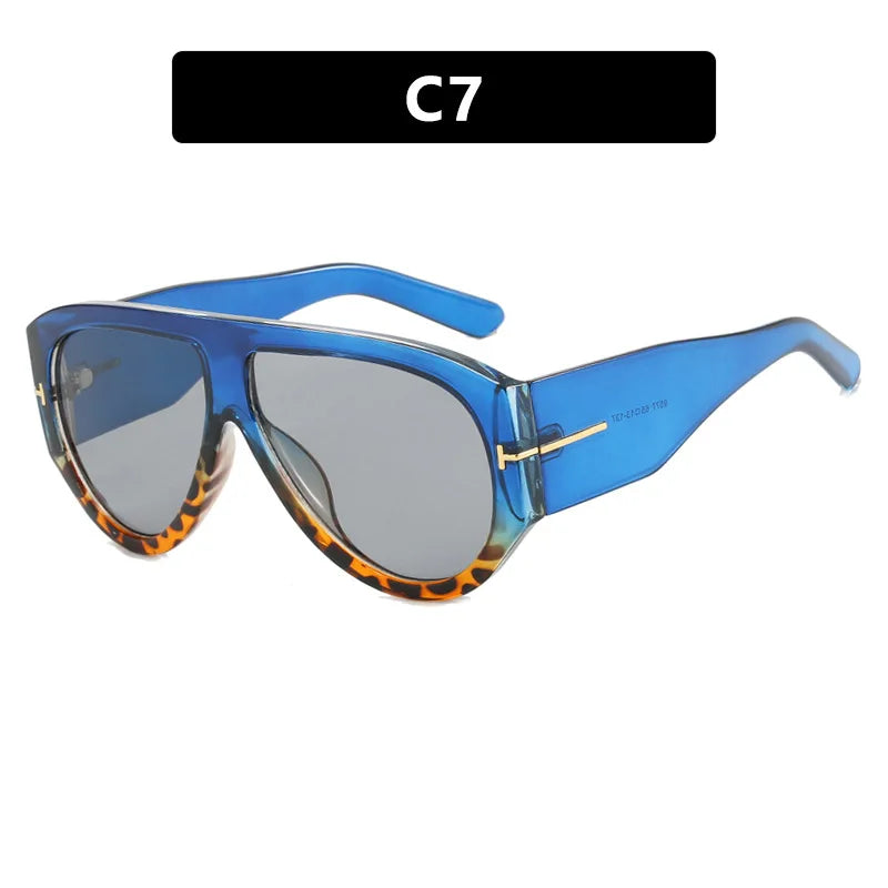 New Vintage Woman Oval Shape Sunglasses Brand Designer Sun Glasses Trendy Street Shoot Shades Eyewear UV400 Gafas De Sol
