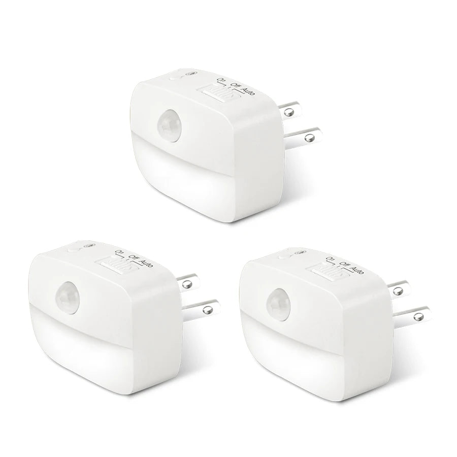 Plug in Night Light with Motion Sensor and Dusk to Dawn Sensor Mini LED Nightlight Adjustable Brightness for Bathroom Hallway