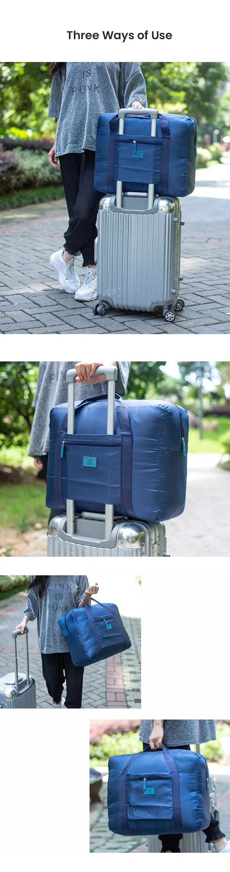 Fashion Travel Duffel Bag Lightweight Foldable Travel Bag for Women and Men Tote Carry On Luggage Bag Weekender Overnight Bag
