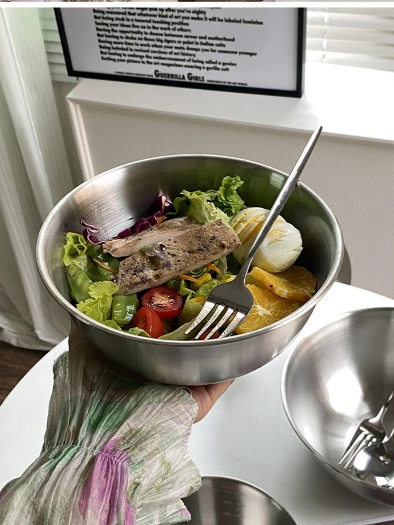 Stainless Steel Gold And Silver Salad Bowl Rice Noodles Lamian Noodles Bowl Kitchen Tableware Food Container