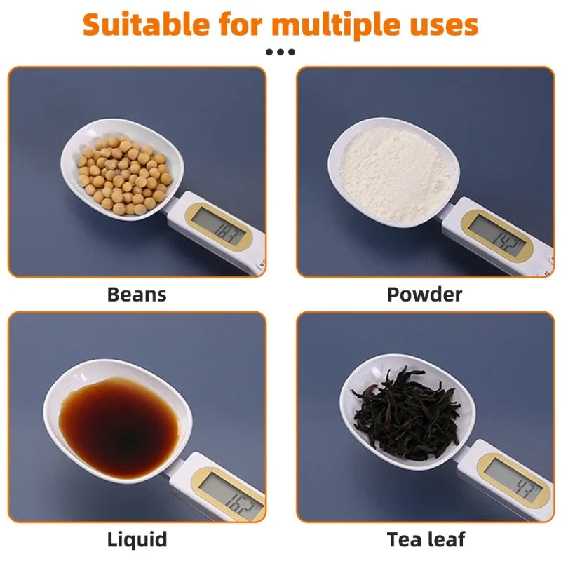500g/0.1g Weight Measuring Spoon Portable LCD Digital Kitchen Scale Electronic Food Measuring Spoon Scale Kitchen Tool for Food