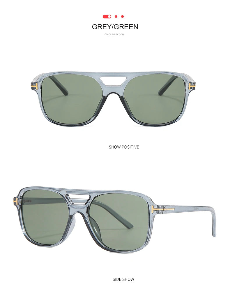 New Fashion Pilot Sunglasses Women Double Bridge Oversized Sun Glasses Oval Goggles Classic Candy Color Design Eyewear UV400