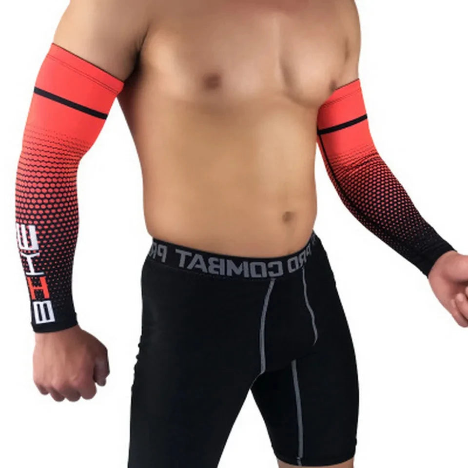 1 Pair Cool Men Cycling Running Bicycle UV Sun Protection Cuff Cover Protective Arm Sleeve Bike Sport Arm Warmers Sleeves