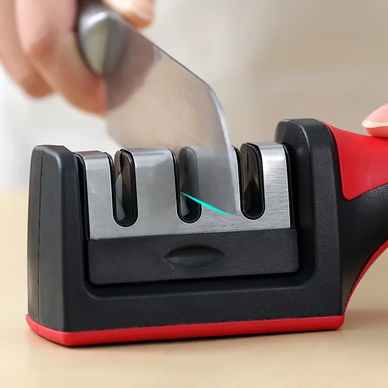 Level 3 Quick Sharpening Tool Knife Sharpener With Anti-slip Base Kitchen Accessory Small Tools Stone Knives Accessories Dining