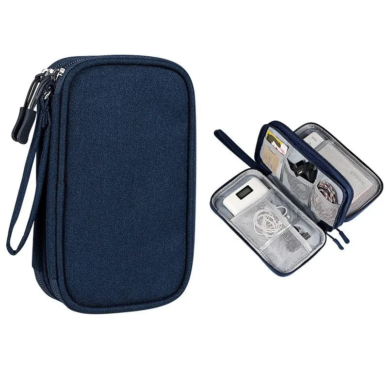 Data Cable Storage Bag Waterproof Portable Carry Case Layers Storage Bag Travel Organizer Bag for Cable Cord USB Charger