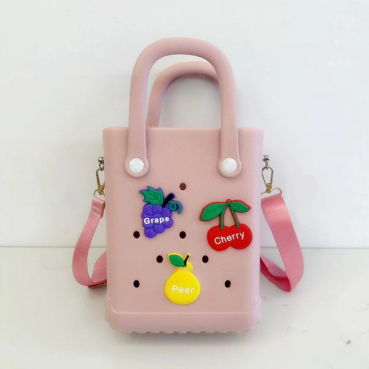 Charms Croc Beach Bag Rubber Waterproof Female Shoulder Handbag Fashion Crossbody Messenger Travel Pool Women Jibz Tote Sac Bag