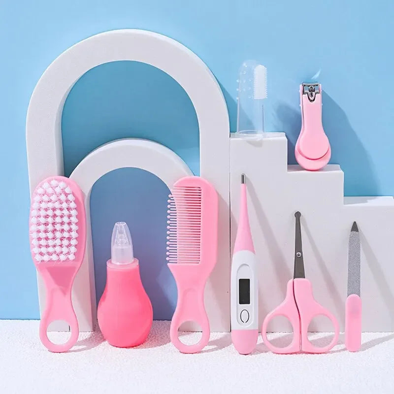 Nail Clippers Comb Massage Soft Bristle Brush Set Kit 8 PCS Child Care Cleaning Set baby brush and comb set