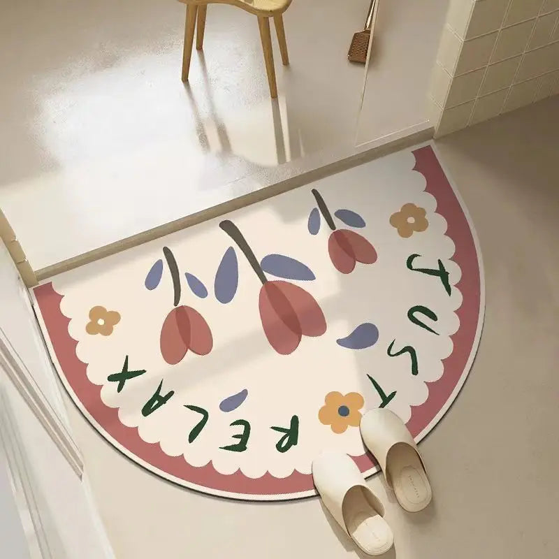 VIKAMA Cartoon Bathroom Non-slip Floor Mats Entrance Faux Cashmere Floor Rug Bedroom Bathroom Non-slip Floor Mat Home Decoration